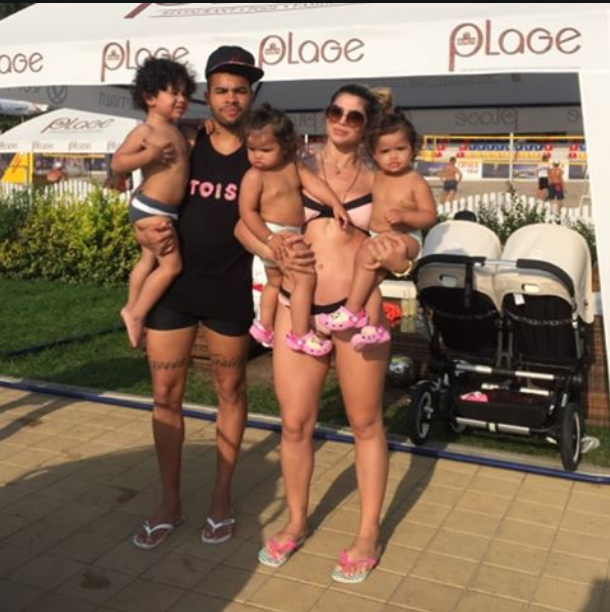 Dani Souza e Dentinho com os filhos (Foto: Reprodução/Instagram)