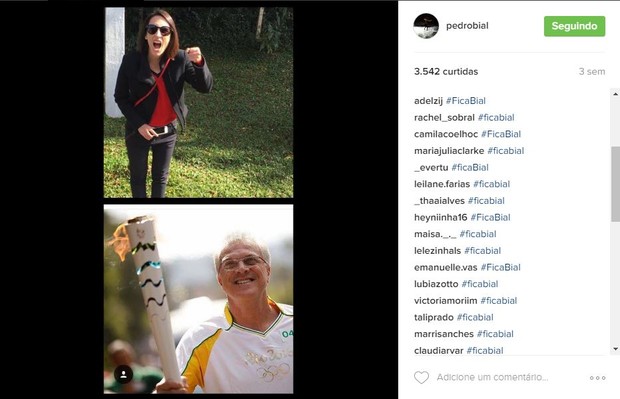 Fãs fazem campanha para Pedro Bial permanecer no BBB (Foto: Reprodução / Instagram)