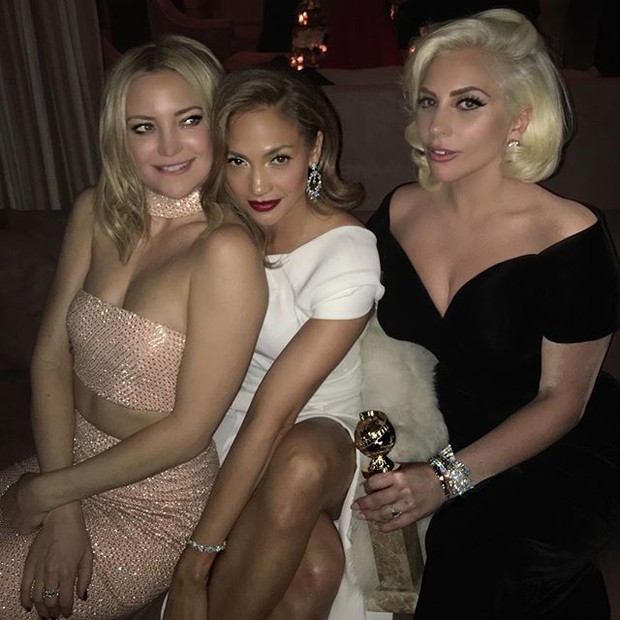 Kate Hudson, Jennifer Lopez e Lady Gaga em festa em Los Angeles, nos Estados Unidos (Foto: Instagram/ Reprodução)
