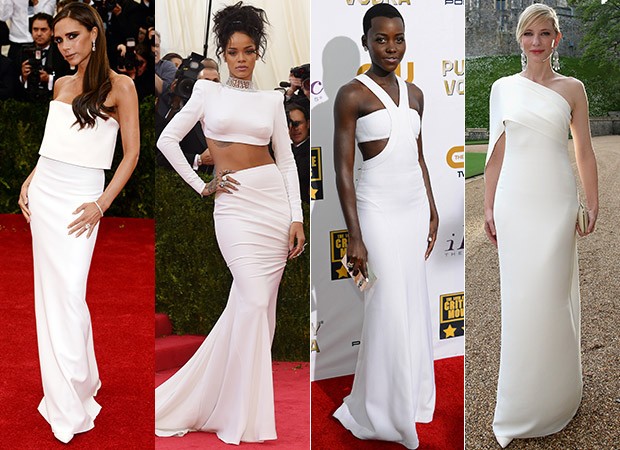 Vestido branco no tapete vermelho - Victoria Beckham, Rihanna, Lupita Nyongo e Cate Blanchett (Foto: Agência AFP )