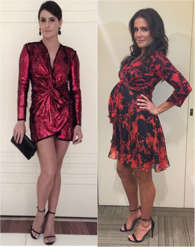 Antes e depois: Deborah Secco não abriu mão de looks estilosos durante as 33 semanas de gravidez, cerca de oito meses de gestação (Foto: Reprodução do Instagram)