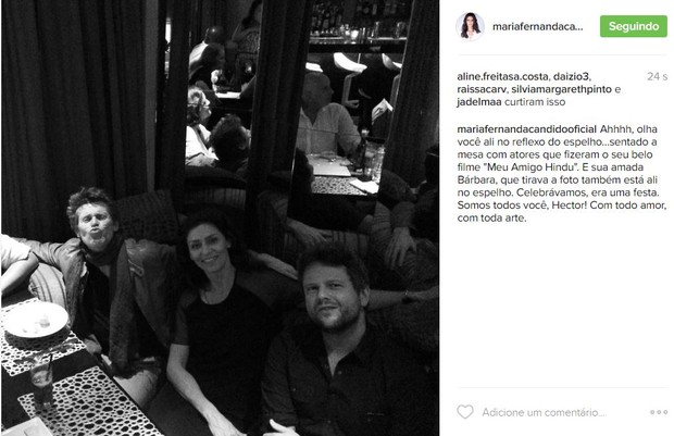 Maria Fernanda Cândido lamenta morte de Hector Babenco (Foto: Reprodução / Instagram)