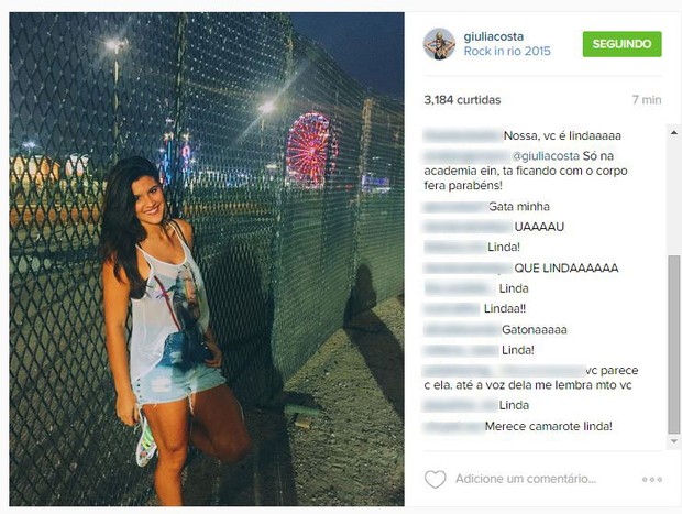 Giullia Costa  no Rock in Rio (Foto: Reprodução/ Instagram)