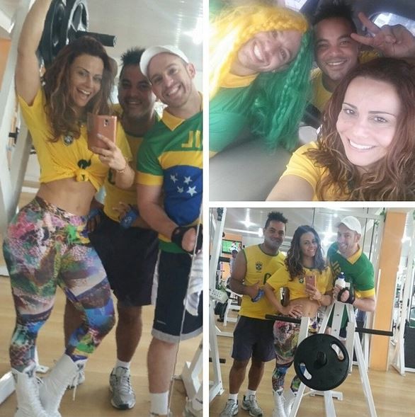 Viviane Araújo treina torcendo pelo Brasil (Foto: Instagram / Reprodução)