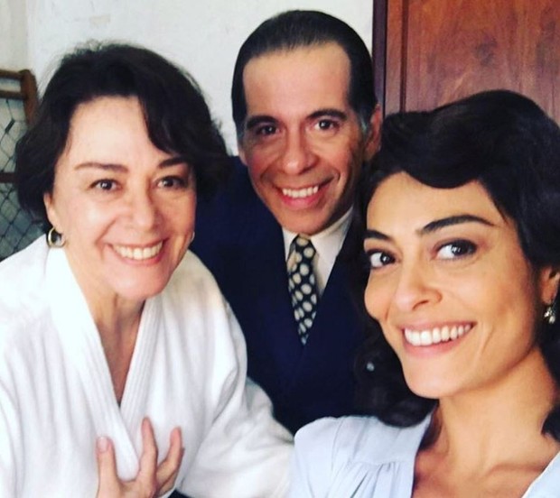 Nivea Maria, Leandro Hassum e Juliana Paes nos bastidores de Dona Flor e Seus Dois Maridos (Foto: Reprodução/Instagram)