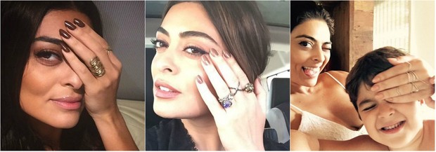 Juliana Paes usa anéis em todos os dedos no dia a dia (Foto: Reprodução do Instagram)