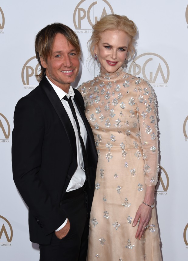 Nicole Kidman e Keith Urban em premiação em Los Angeles, nos Estados Unidos (Foto: Chris Delmas/ AFP)
