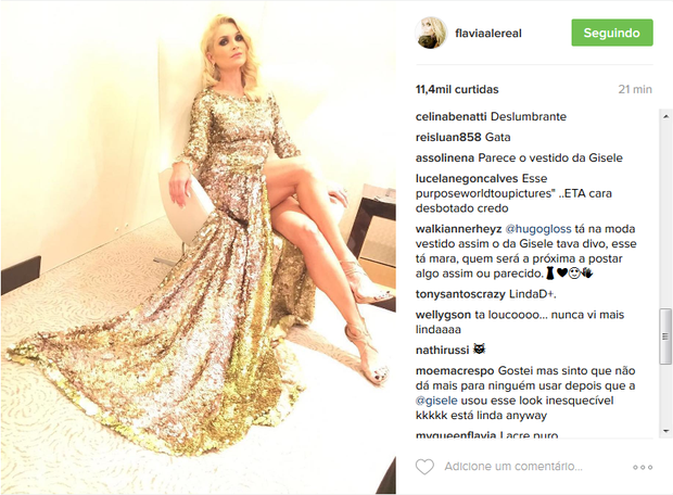 Fãs comentam foto de Flávia Alessandra (Foto: Reprodução/Instagram)