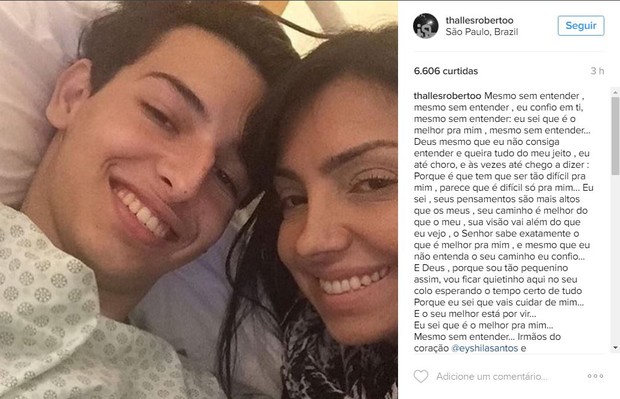 Cantor Thalles Roberto lamenta morte de filho de Eyshila (Foto: Reprodução / Instagram)