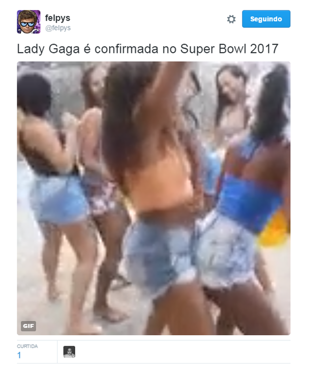 Fãs comemoram Lady Gaga no Super Bowl 2017 (Foto: Reprodução/Twitter)