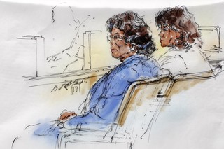 Katherine Jackson em desenho do julgamento (Foto: Agência Reuters )