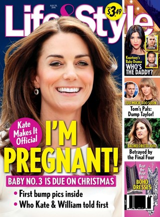 Kate Middleton estaria novamente grávida, segundo revista (Foto: Reprodução / Life &amp; Style Magazine)