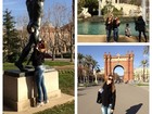Em Barcelona, ex-BBB Cacau passa a mão em bumbum de estátua