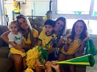 Filho de Neymar aparece pronto para torcer pelo Brasil ao lado da mãe