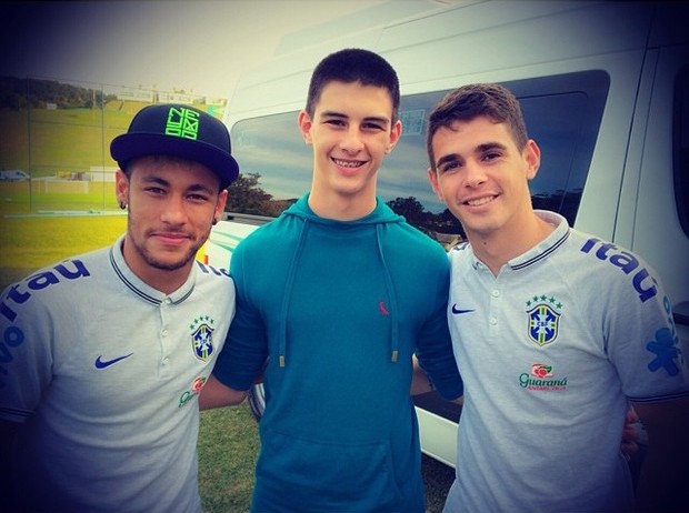 Neymar, Vinícius Bonemer e Oscar (Foto: Instagram / Reprodução)