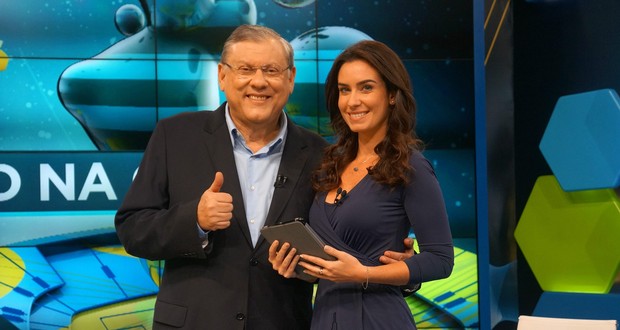 Milton Neves e Larissa Erthal (Foto: Divulgação)
