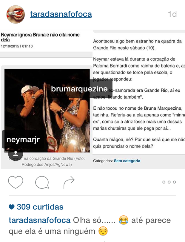 Neymar na coração da Grande Rio (Foto: Instagram / Reprodução)