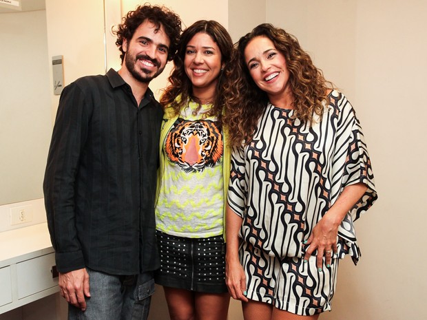 Daniela Mercury com o filho Gabriel e a mulher, Malu Verçosa, em show em São Paulo (Foto: Manuela Scarpa/ Foto Rio News)