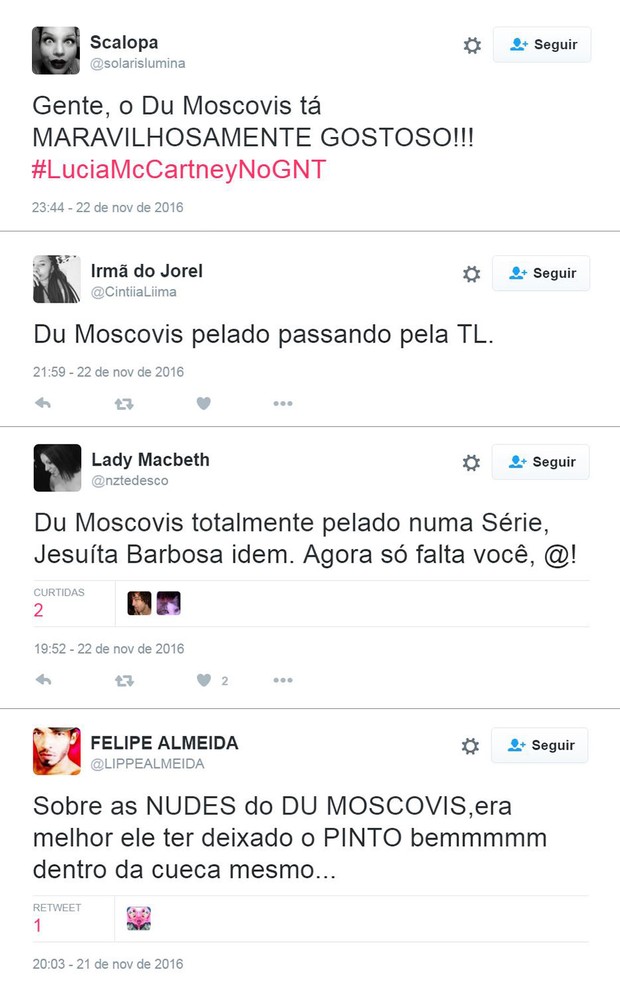 Reações do público ao nu frontal de Eduardo Moscovis na TV (Foto: Twitter / Reprodução)