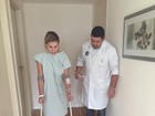 No hospital, Andressa Urach inicia tratamento de fisioterapia 