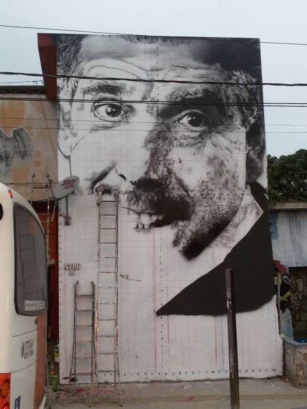 Rubén Aguirre ganha homenagem de grafiteiro (Foto: Reprodução / Facebook)