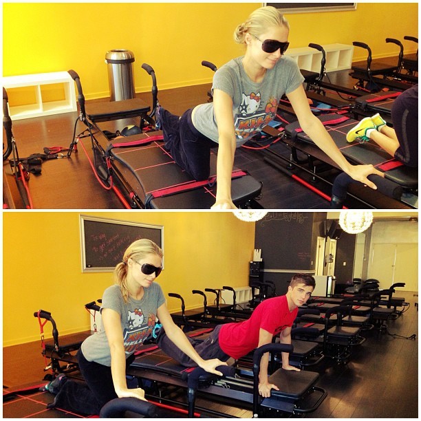 Paris Hilton faz pilates com o namorado (Foto: Reprodução/Instagram)