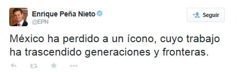 Enrique Peña Nieto comenta morte de Chaves (Foto: Reprodução / Twitter)