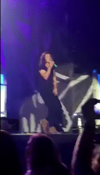 Harry cai do palco (Foto: Reprodução/ Twitter)