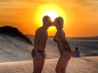 Laura Keller posta foto romântica beijando o marido