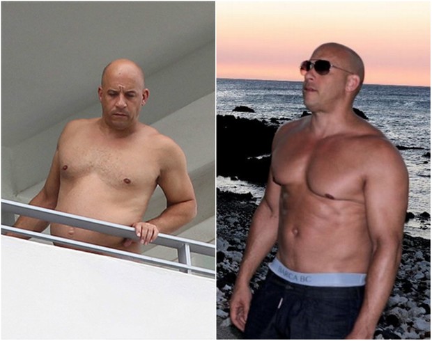 Vin Diesel em outubro e agora em janeiro (Foto: AKM / Reprodução)