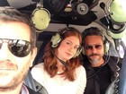 Marina Ruy Barbosa e Alexandre Nero gravam em helicóptero
