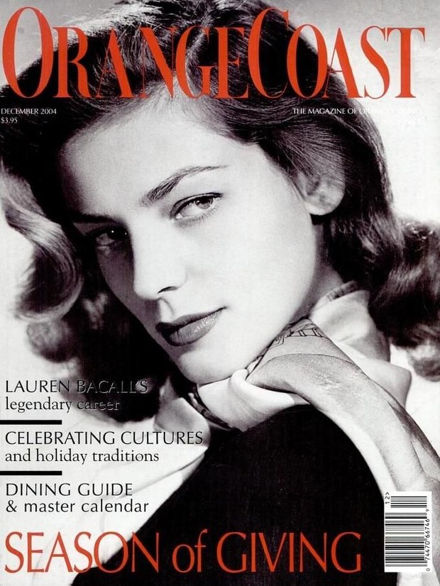 Lauren Bacall na capa da revista OrangeCoast (Foto: Reprodução)