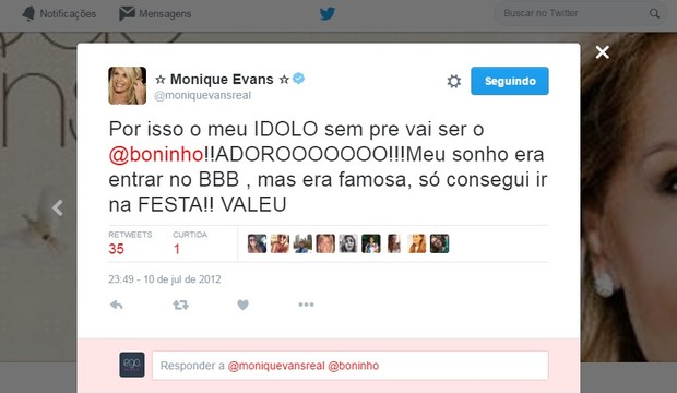 @moniquevansreal (Foto: Reprodução/Twitter)