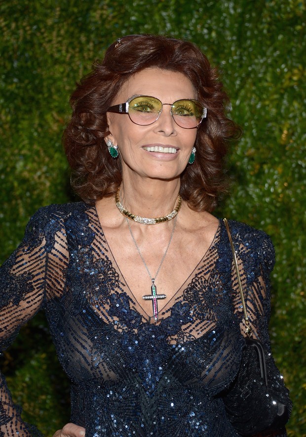 Sophia Loren em evento em Nova York, nos Estados Unidos (Foto: Michael Loccisano/ Getty Images)