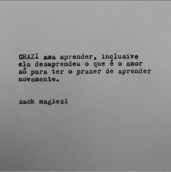 Poesia com o nome de Grazi (Foto: Reprodução / Instagram)