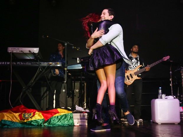 Christian Chavez e Dulce Maria em show em São Paulo (Foto: Manuela Scarpa/ Foto Rio News)