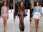 Modelos com seios de fora e modelitos ousados marcam desfile de Alexis Mabille em Paris
