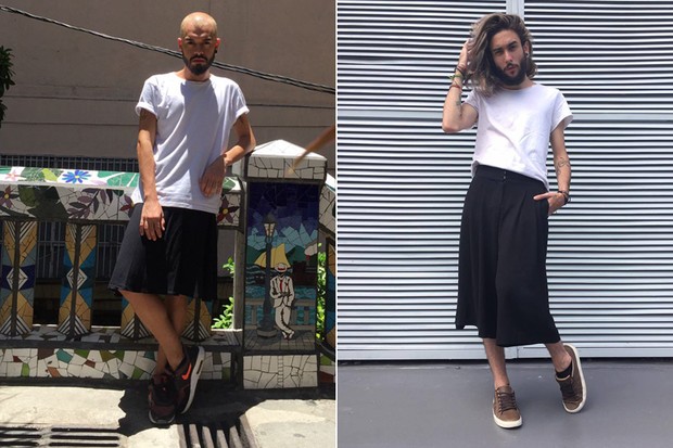 Caio Moreira, de 22 anos, e Matheus Maguelli, de 21, são adeptos das saias e falam sobre suas preferências na hora de se vestir. (Arquivo Pessoal) (Foto: Arquivo Pessoal /Divulgação)