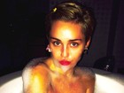 'Farol aceso': Miley Cyrus provoca e posa nua em banheira