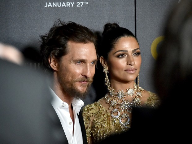 Matthew McConaughey e Camila Alves em première de filme em Nova York, nos Estados Unidos (Foto: Mike Coppola/ Getty Images/ AFP)