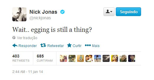 Nick Jonas (Foto: Reprodução/Twitter)