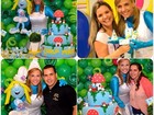 Carla Perez usa fantasia de Smurfette na própria festa de aniversário