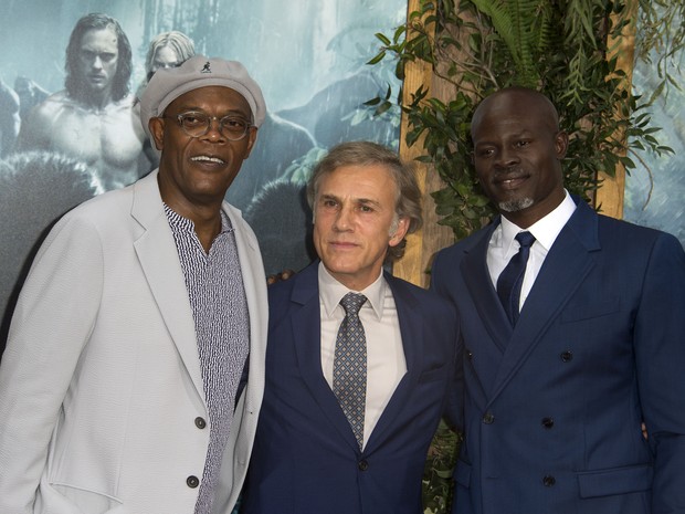 Samuel L. Jackson, Christoph Waltz e Djimon Hounsou em première em Los Angeles, nos Estados Unidos (Foto: Valerie Macon/ AFP)