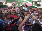 Gracyanne Barbosa leva crianças da Mangueira a parque de diversões
