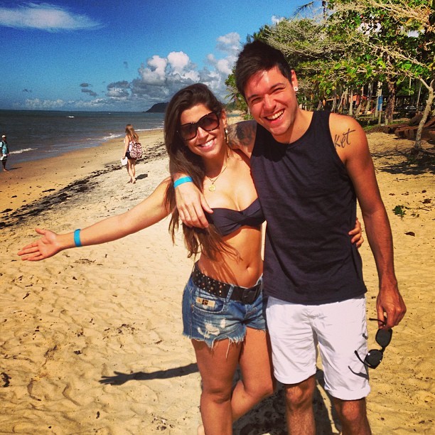 Ex-BBBs Andressa e Nasser em Arraial D'ajuda, na Bahia (Foto: Instagram/ Reprodução)