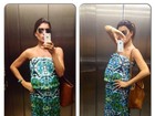 Joana Balaguer faz selfie e mostra barrigão de oito meses