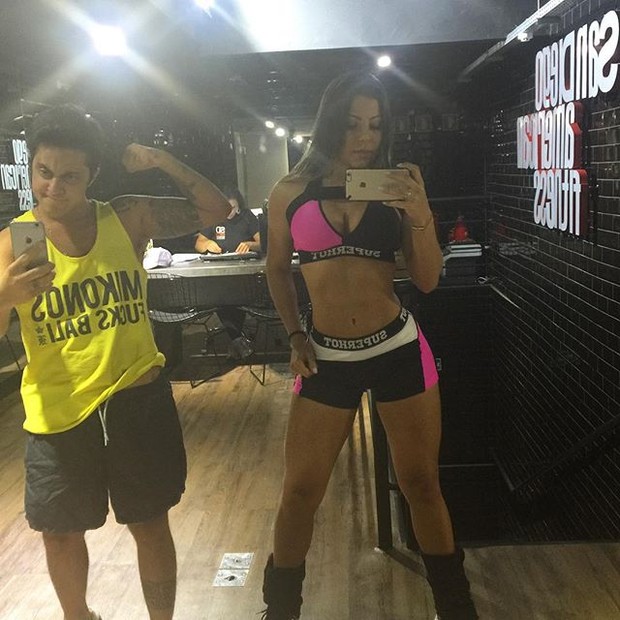 Thammy Miranda e Andressa Ferreira na academia (Foto: reprodução/instagram)