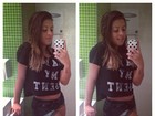 Filha de Romário posa de shortinho em banheiro de shopping no Rio