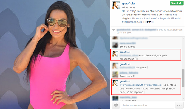 Gracyanne Barbosa responde seguidor (Foto: Instagram / Reprodução)