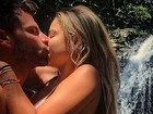 Henri Castelli posta foto dando beijão na namorada: 'Te amo'